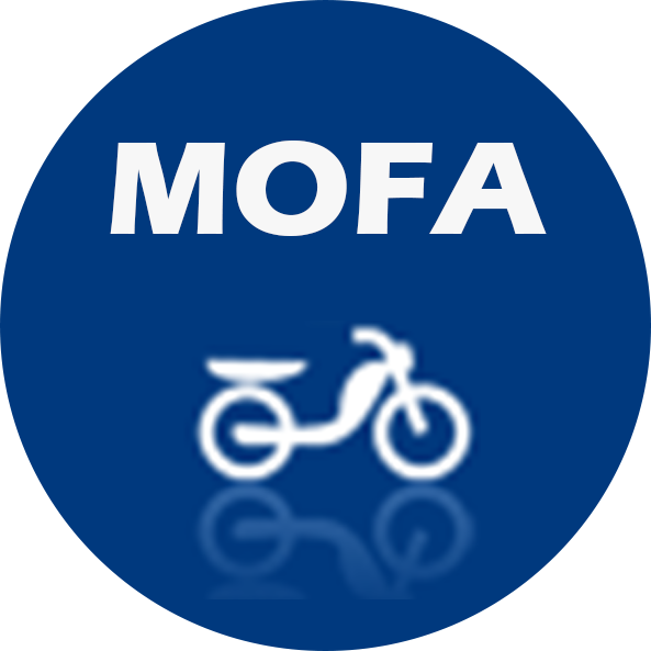 Einspurige Fahrräder mit Motor, max. 25 km/h.